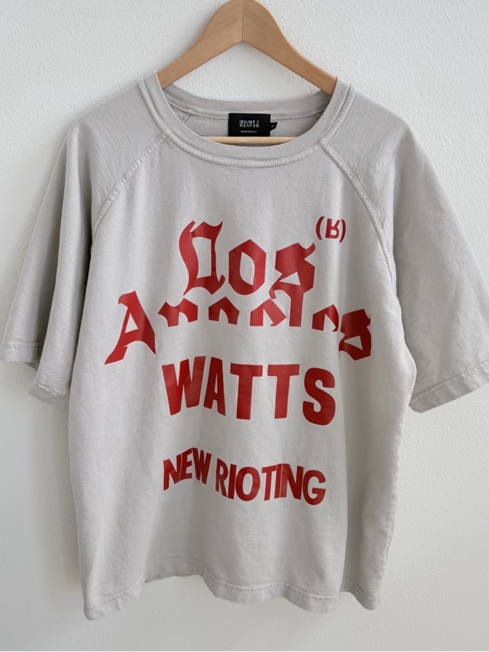 KAMP 2 Heaven Can Wait Los Angeles Watts Graphic T Shirt Gray Size M